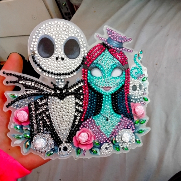 Rhinestone Jack&Sally Window Decor - Picture 1 of 1